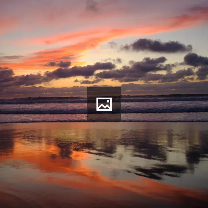 Deep sunset reflection