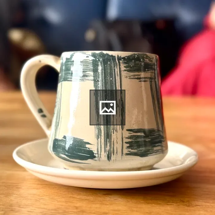 Ceramic Coffee Mug on Plate