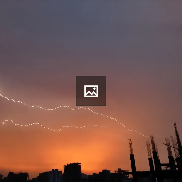 Thunderstorm at Dusk Sky