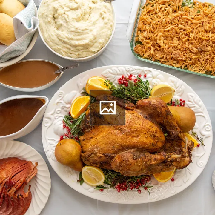 Traditional Thanksgiving Dinner Spread