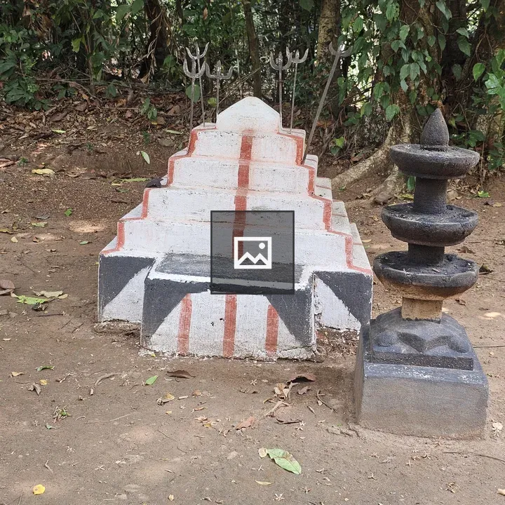 White and red shrine in forest