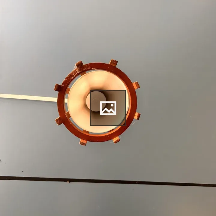 Ceiling light fixture seen from below