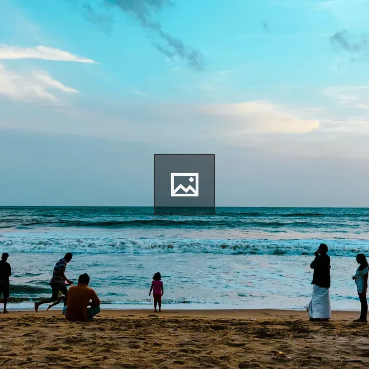 Calm Beach Evening with People