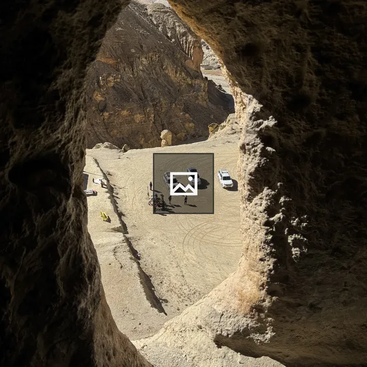 Ancient cave opening in Upper Mustang