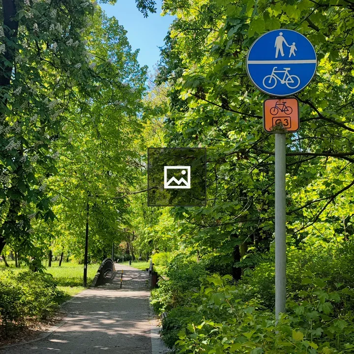 Footpath and bike lane in Gliwice