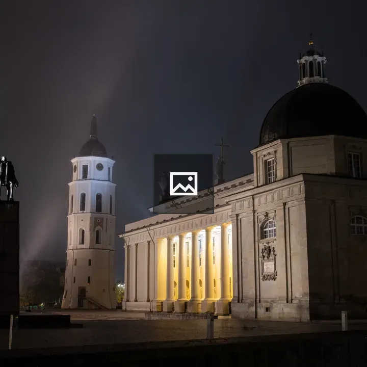Monument at Night in Vilnius