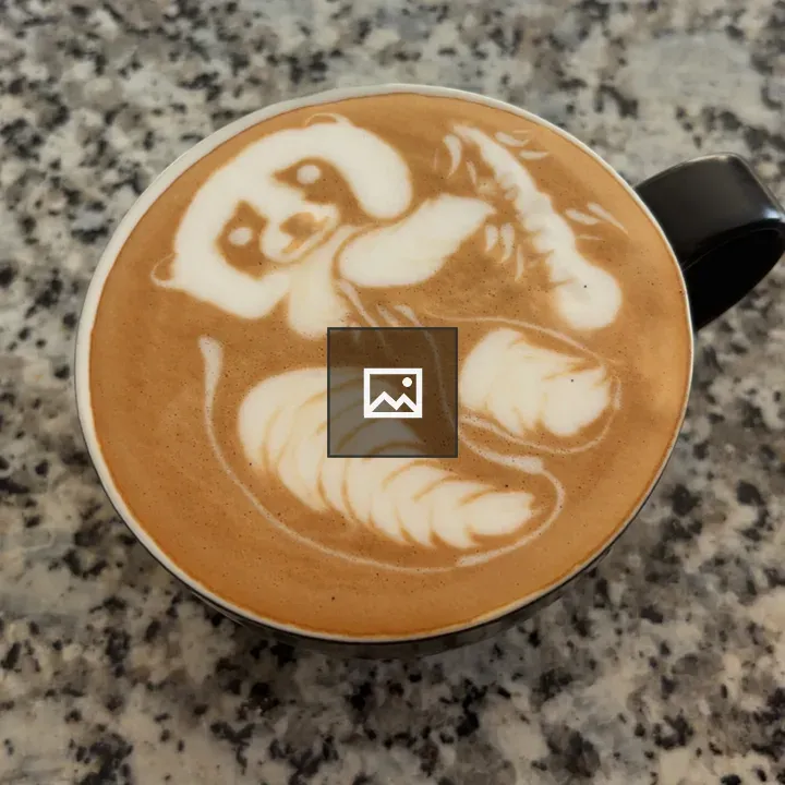 Latte with Panda Foam Art