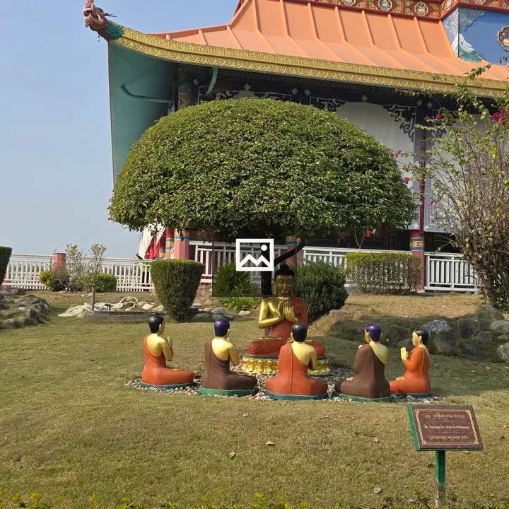 Garden Buddha Statue Scene
