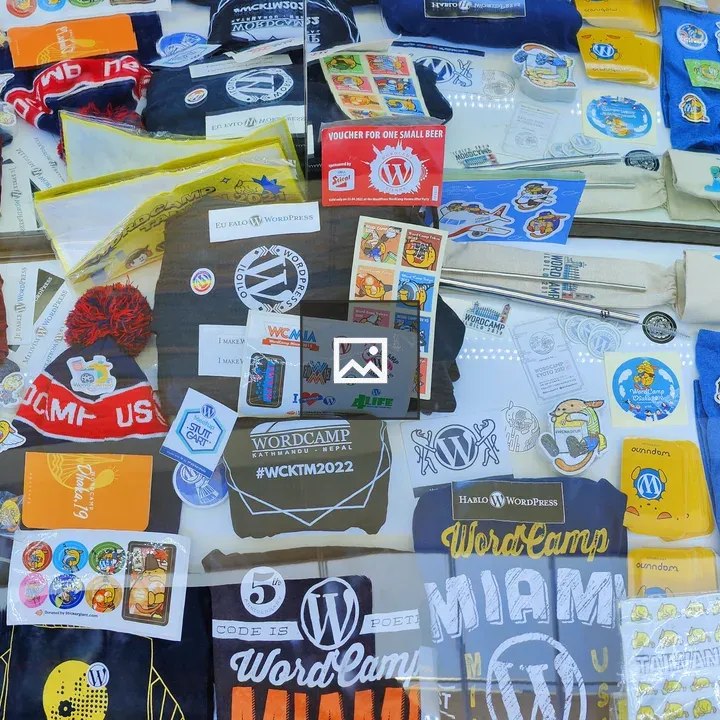 WordCamp Swags Display