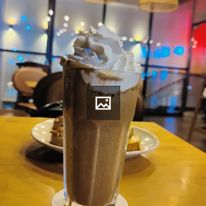 Choco hazelnut frappe in glass