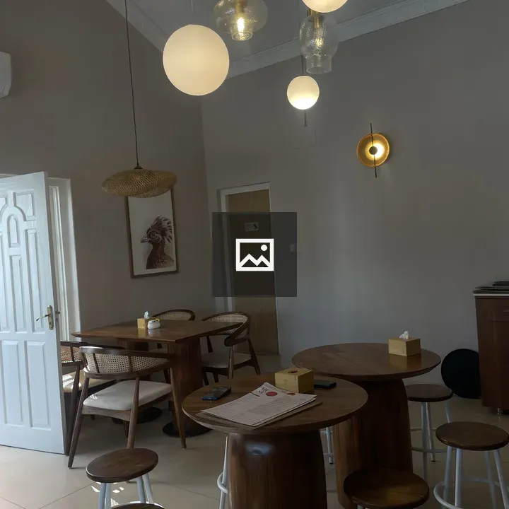 Modern cozy interior with wooden furniture
