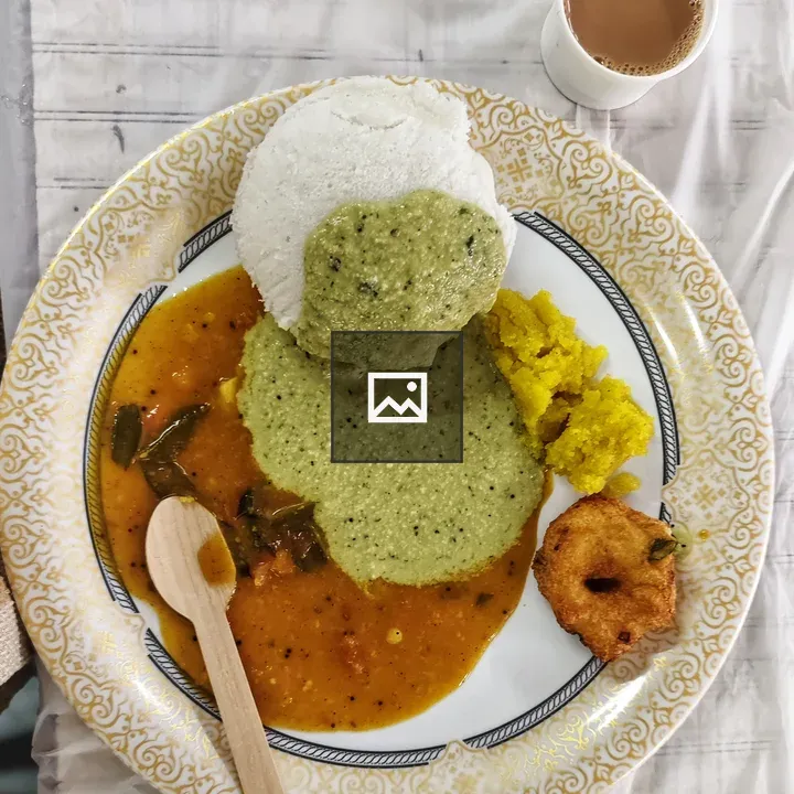 Idli on a plate with chutney