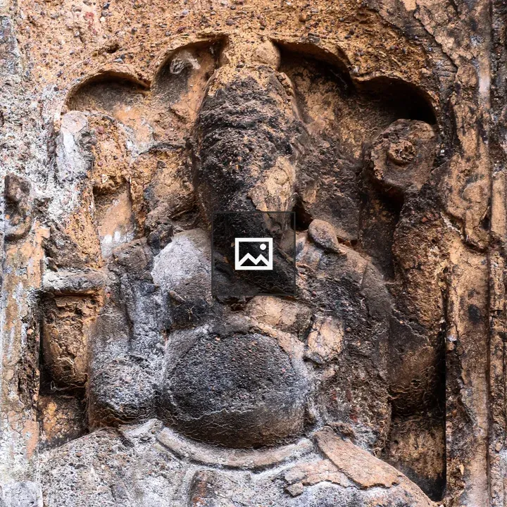 Ancient Ganesha carving at Panhala Fort