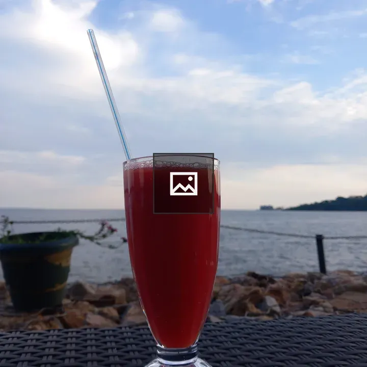 Watermelon juice by the lake