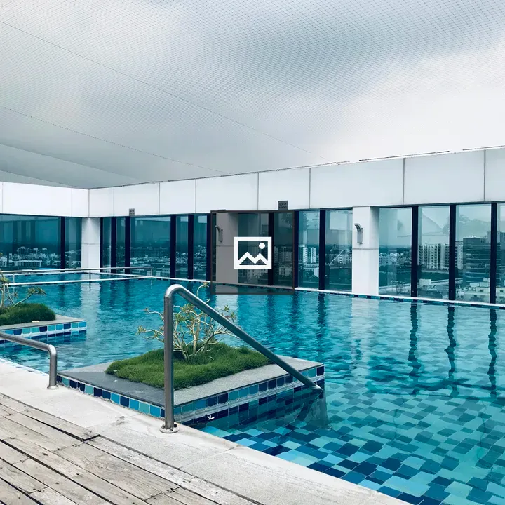 Pool and Windows Scene