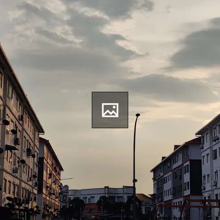 Twilight over residential buildings