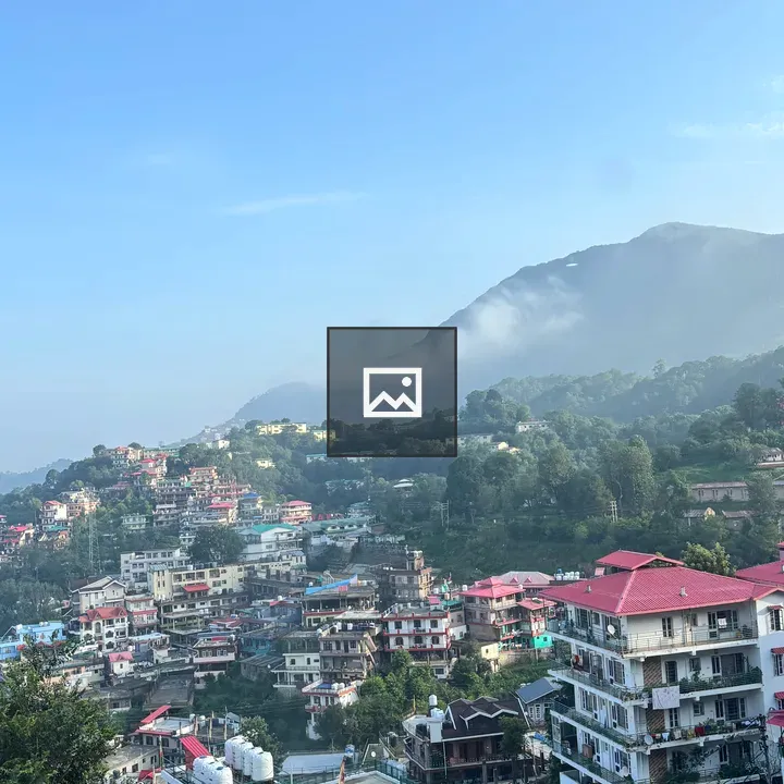 Mountain town with colorful roofs