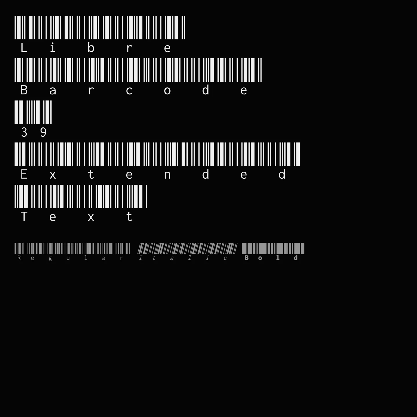 Libre Barcode 39 Extended Text