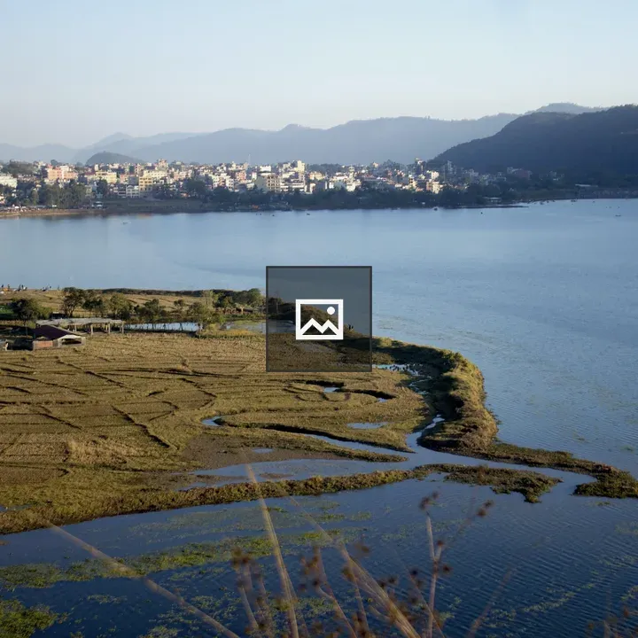 Fewa Lake Panorama with Town