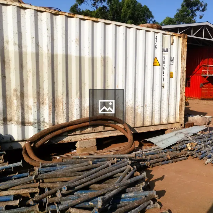 Shipping container in yard