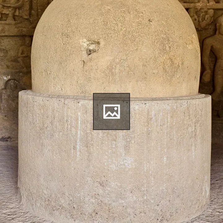 Stone stupa inside Kanheri Caves