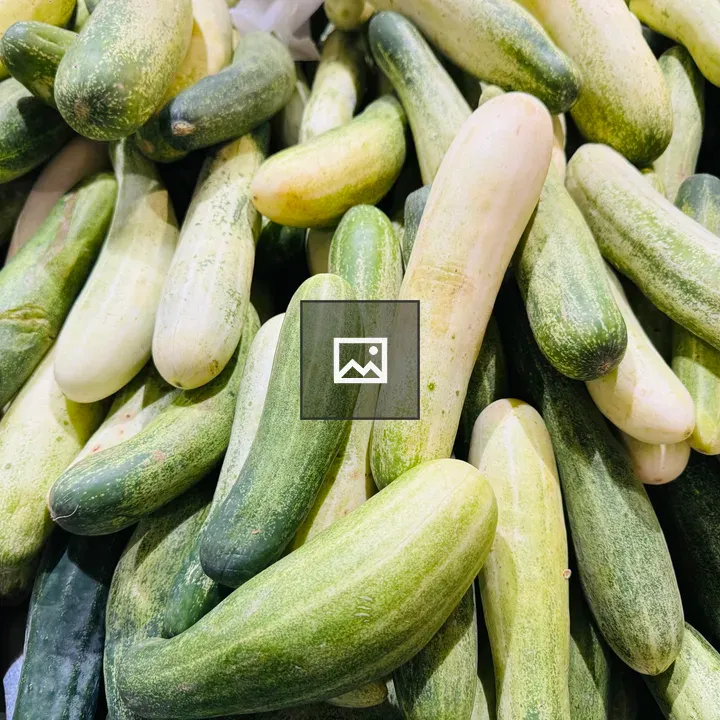 Cucumbers in green tones