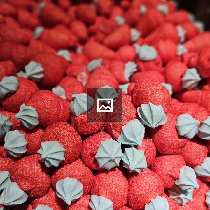 Strawberry-shaped Marshmallows Close-up
