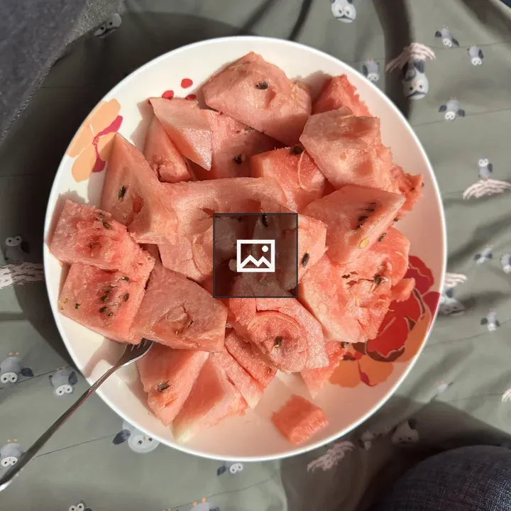 Watermelon on white plate