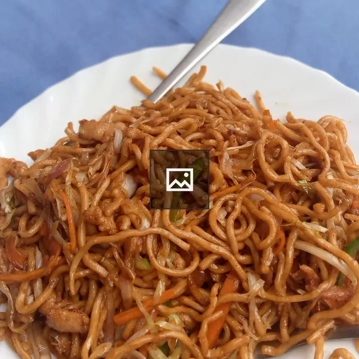 Plate of stir-fried noodles