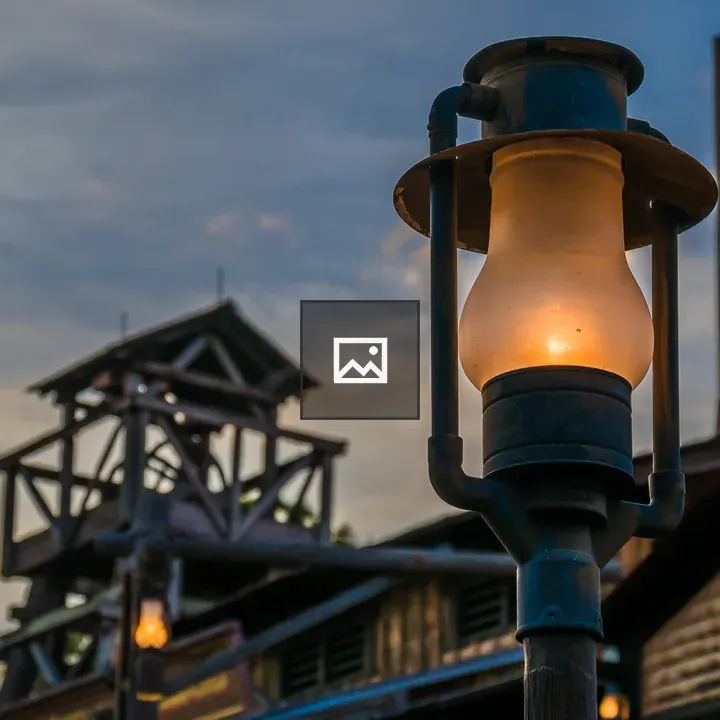 Old time lantern in mine