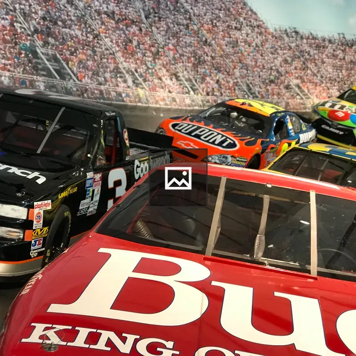 NASCAR race cars on track