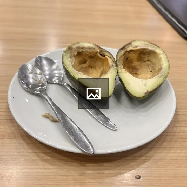 Avocado on White Plate