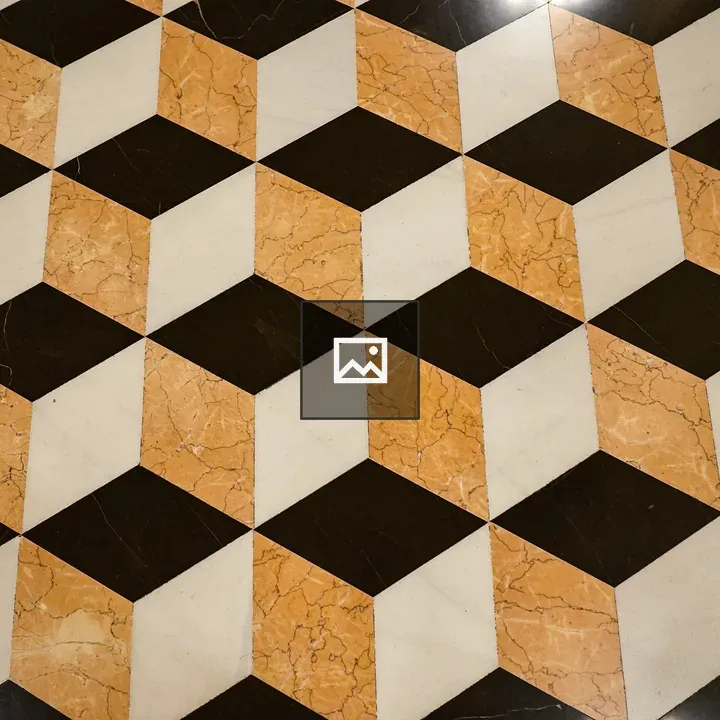Black and white marble floor