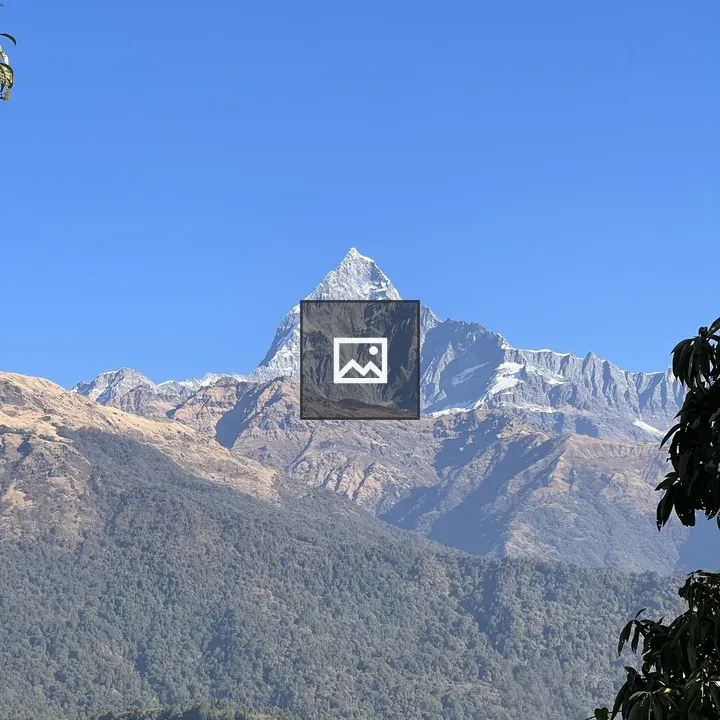 Machhapuchhre Mountain with Trees