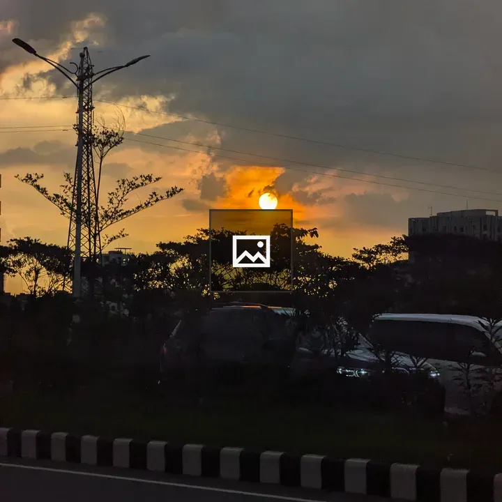 Sunset Over City Elements