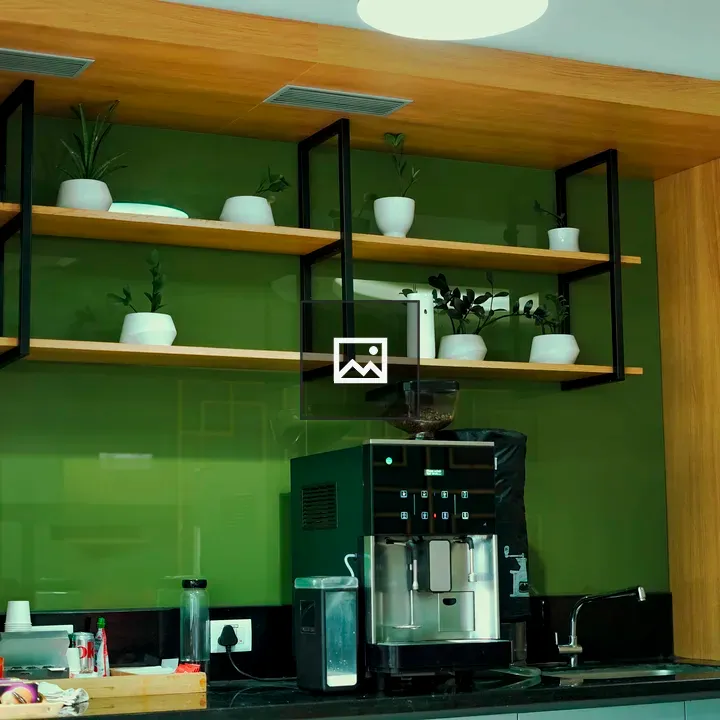 Cafeteria with coffee machine