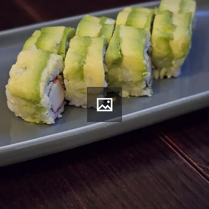 Dragon roll sushi on plate