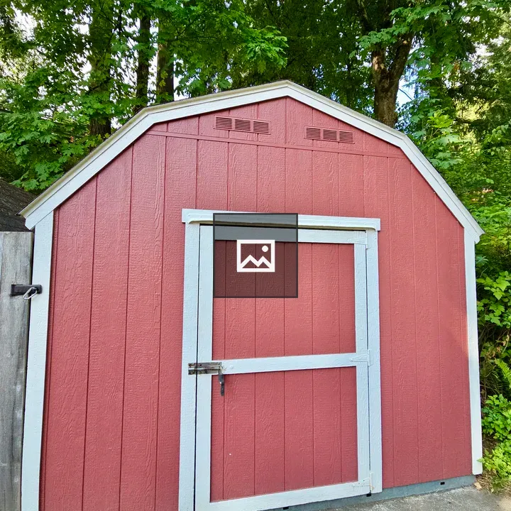 Small red wooden shed
