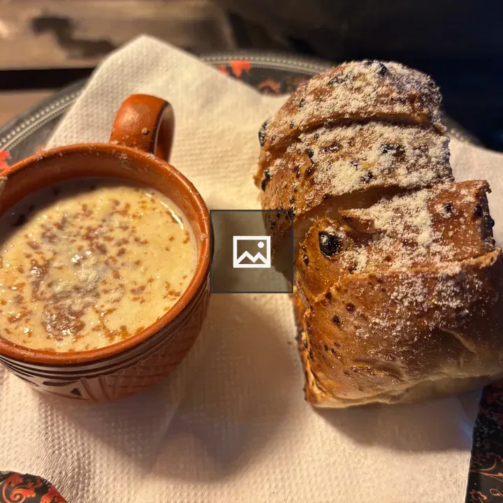 Warm spiced tea with pastry