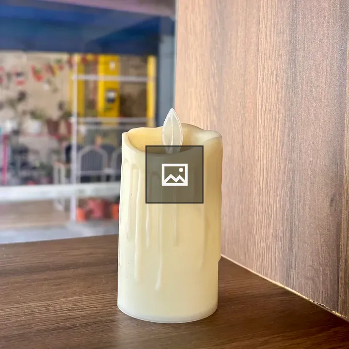 Cream LED Candle on Shelf