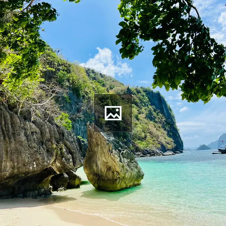 Beach scene with turquoise water
