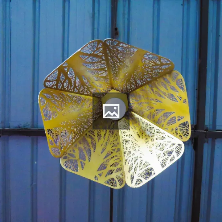 Gold hexagonal ceiling lamp