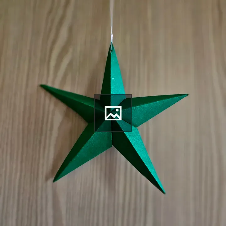 Green paper star decoration