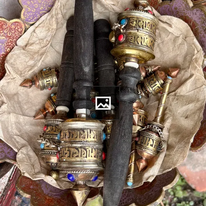 Brass prayer wheels basket