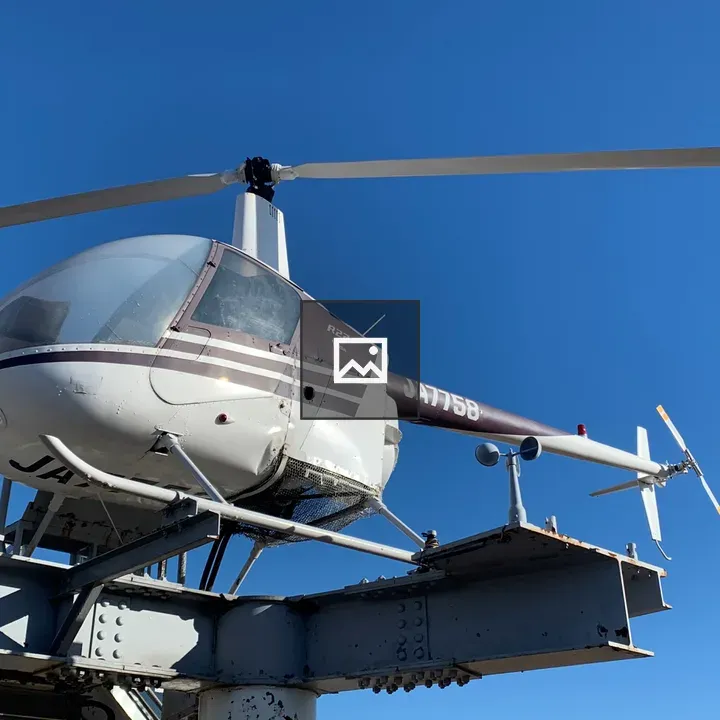 Helicopter on display outdoors
