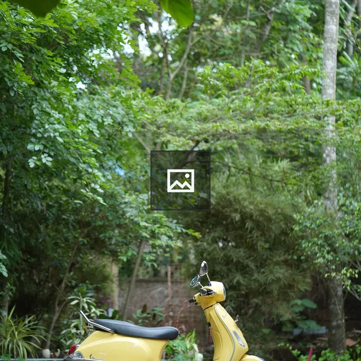 Yellow bike parked