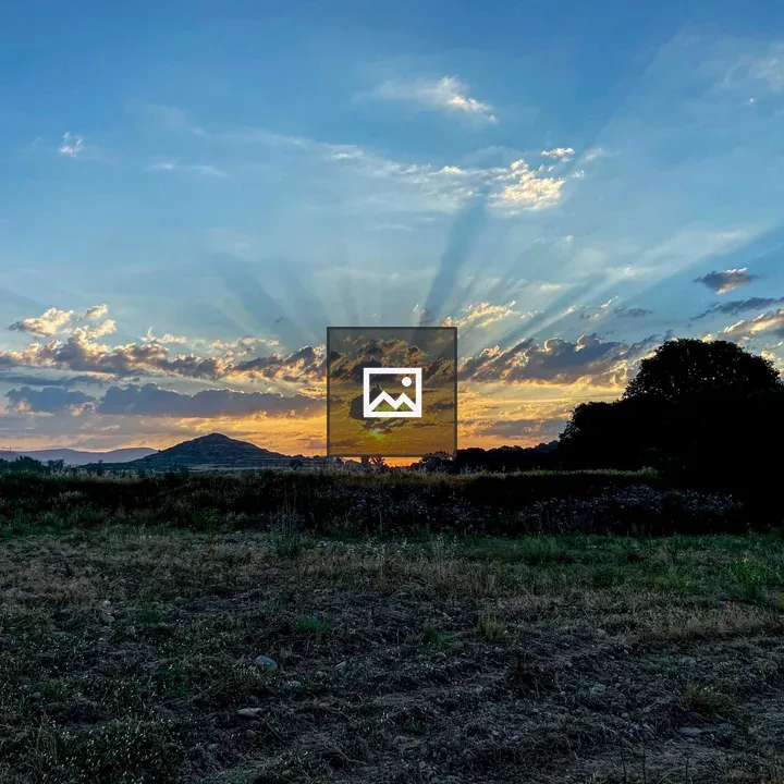 Sunset Landscape with Rays