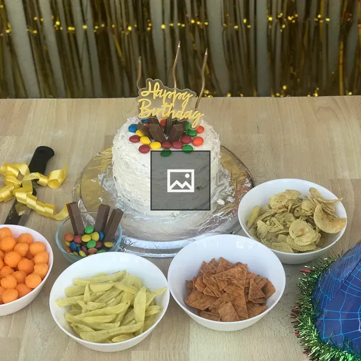 White Birthday Cake with Candles