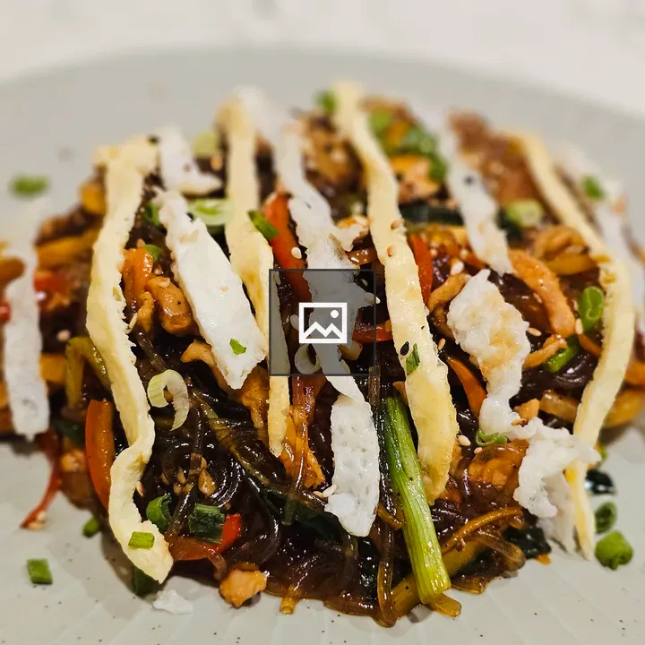 Korean stir-fried noodles plate
