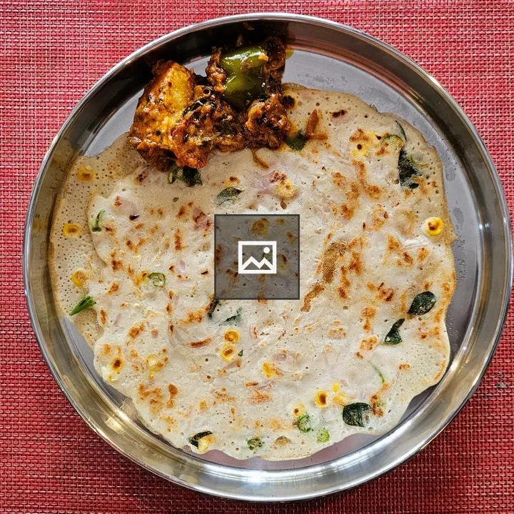Mixed vegetable dosa with paneer butter masala